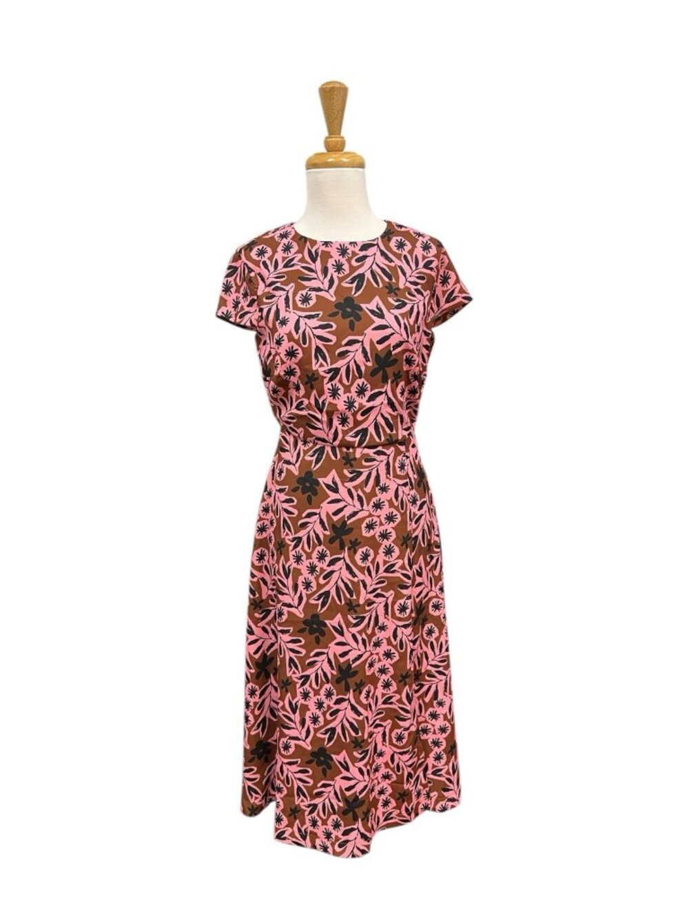 Alexia Admor Lily Midi Dress Size 2 Floral Brown and Pink